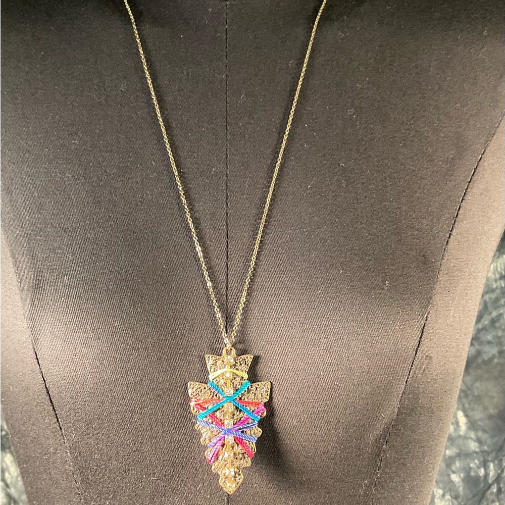 Gold Multicolor Pendant Necklace